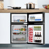 3.2 cu ft. Compact Stainless Steel Refrigerator-Gray