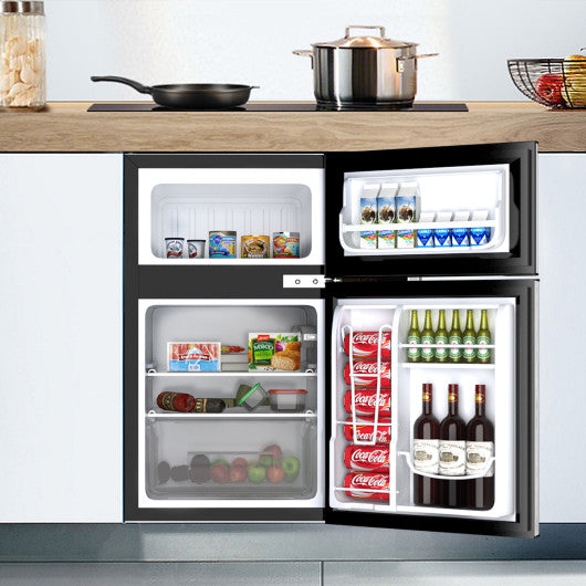 3.2 cu ft. Compact Stainless Steel Refrigerator-Gray