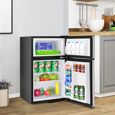3.2 cu ft. Compact Stainless Steel Refrigerator-Gray