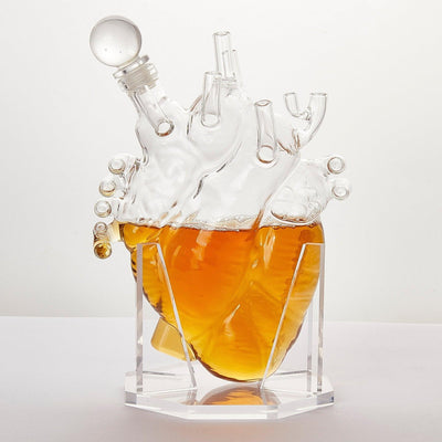 Heart Decanter Whiskey & Wine Decanter Set By The Wine Savant, Organ Aerator, Funny Gift for that Someone You Love! Gift For Doctors, Cardiothoracic Surgeons, Nurse, Pre-Med, Adults (750 ML)