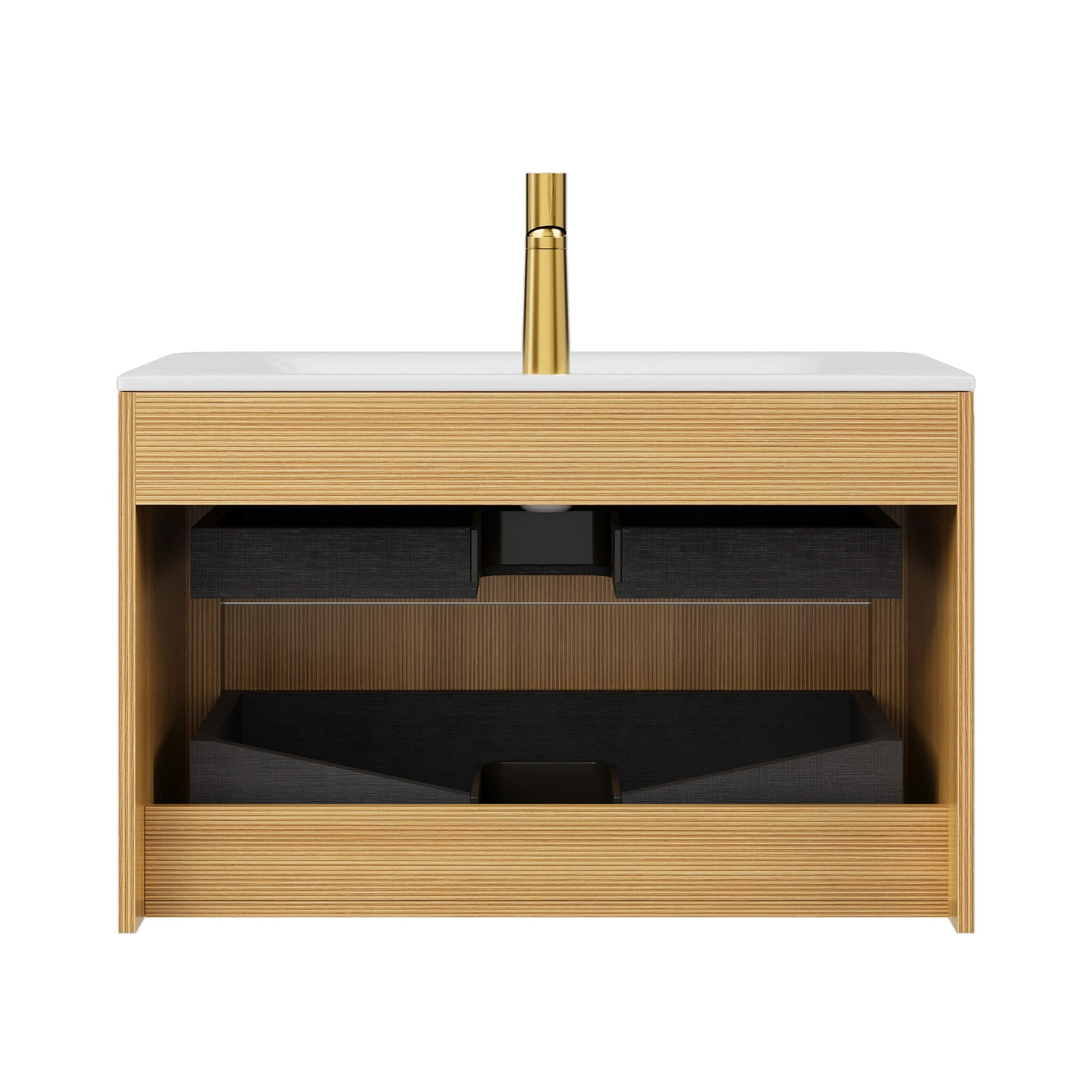 Luxury 30/36-Inch Sintered Stone Floating Bathroom Vanity With Sink (SAK70429)