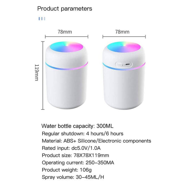 300 ML Humidifier USB Ultrasonic Dazzle Cup Aroma Diffuser Cool Mist Maker