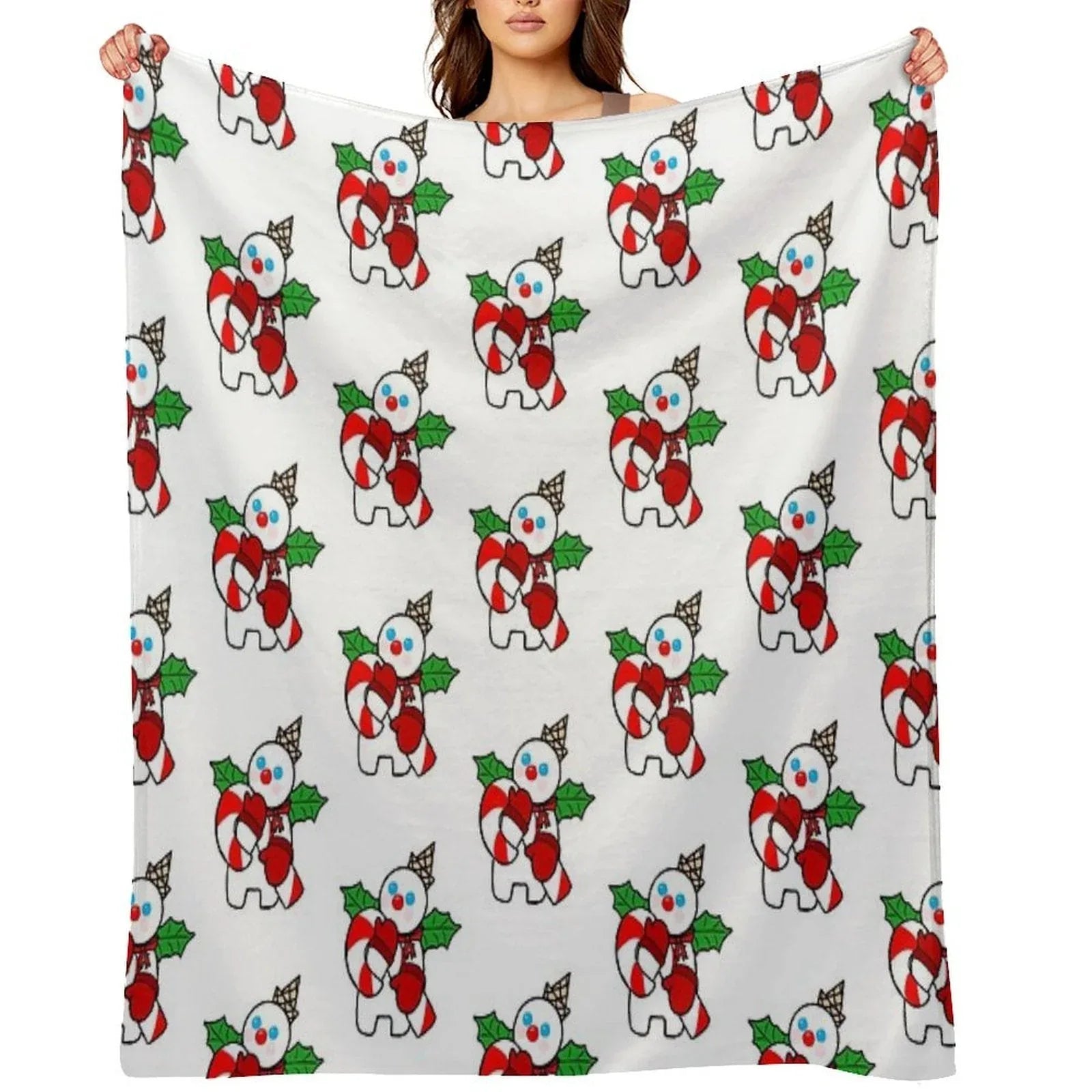 Mr. Bingle with Candy Cane Throw Blanket
