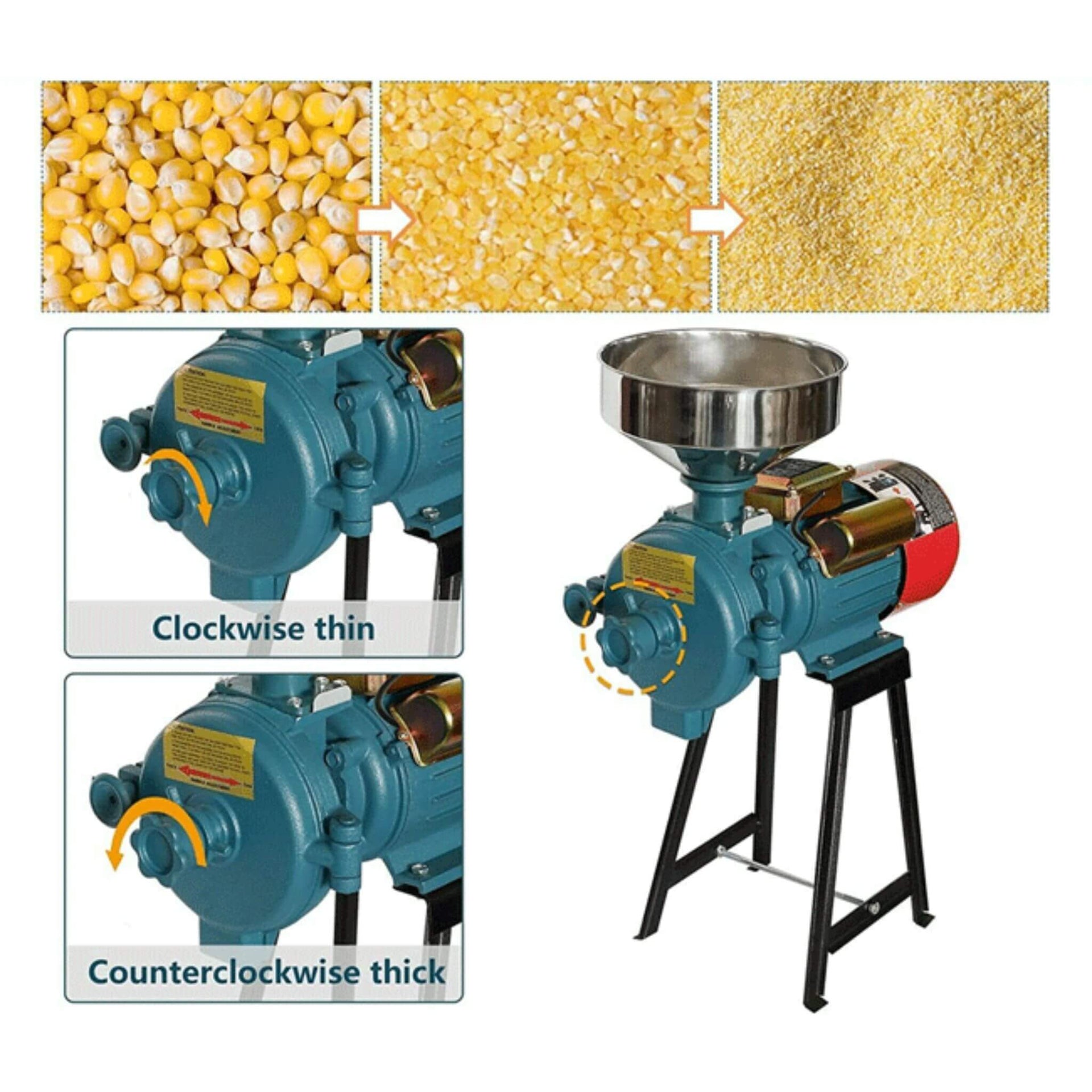 3000W Commercial Electric Corn Wheat Grain Mill Grinder (SAK91135)