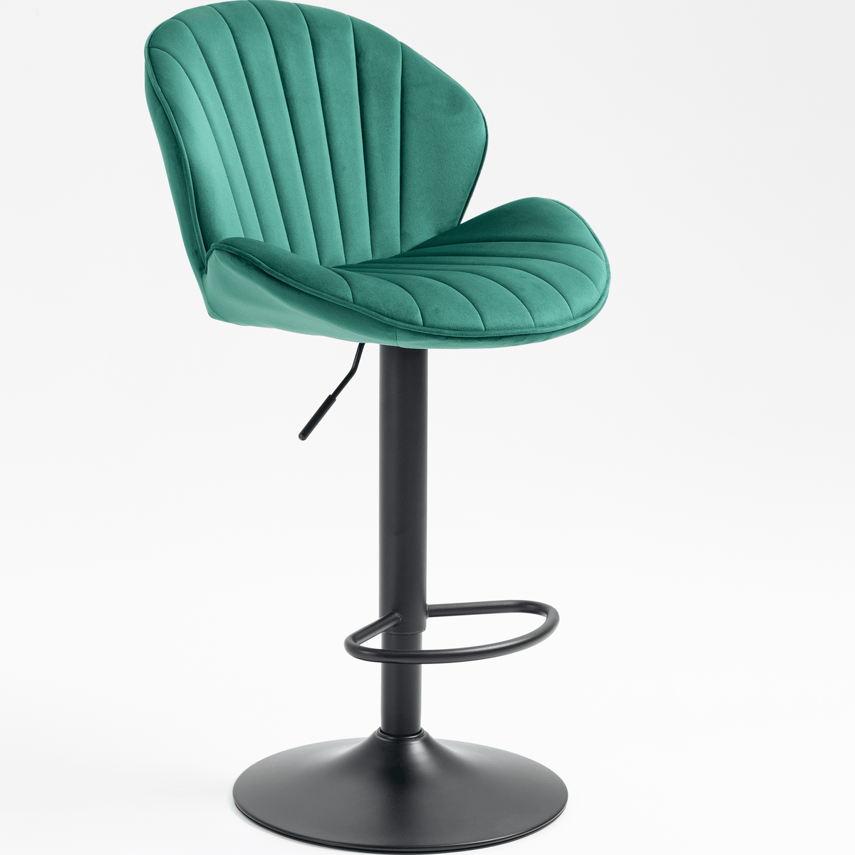 Modern Green Upholstered Swivel Bar Stool with Chrome Metal Base – Contemporary Counter Chair