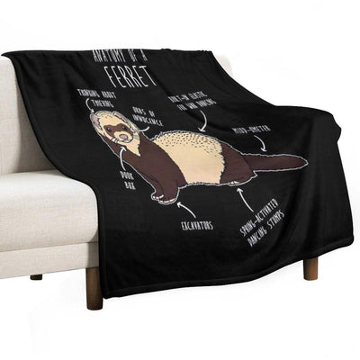 Anatomy of A Ferret Throw Blanket