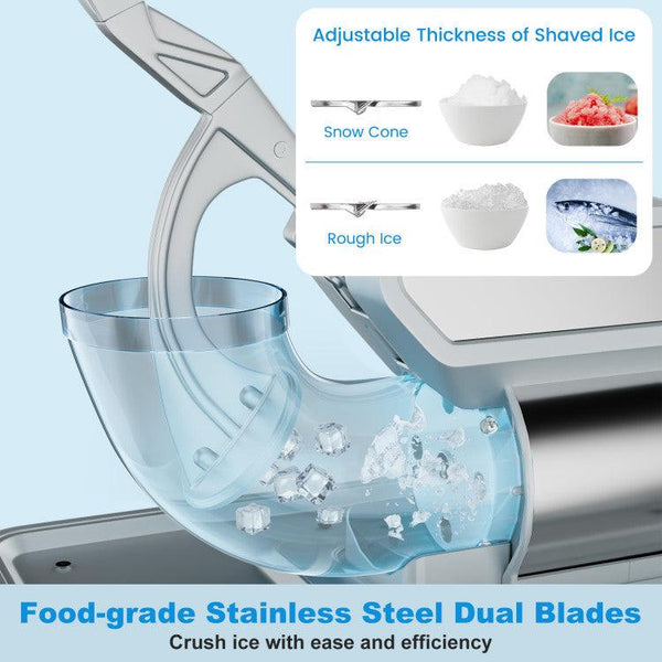300W Commercial Ice Crusher with Dual Blades and Safety Switch