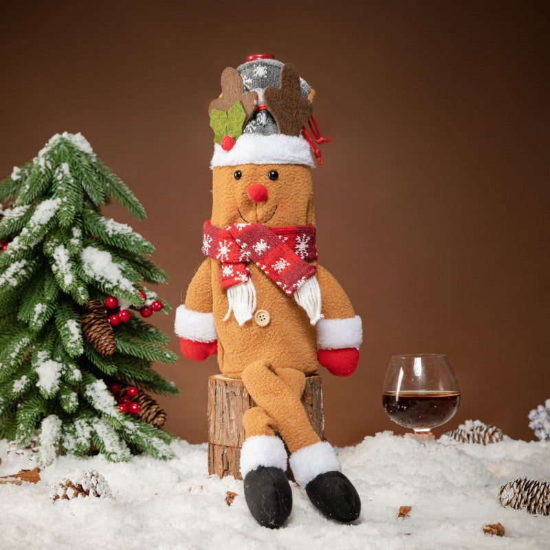 Cartoon Long Leg Elderly Wine Set Creative Christmas Decorations Decoration Home Table Wine Bottle Set