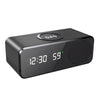 Time display wireless charging Bluetooth speaker compatible clock function thermometer wireless - Black gray