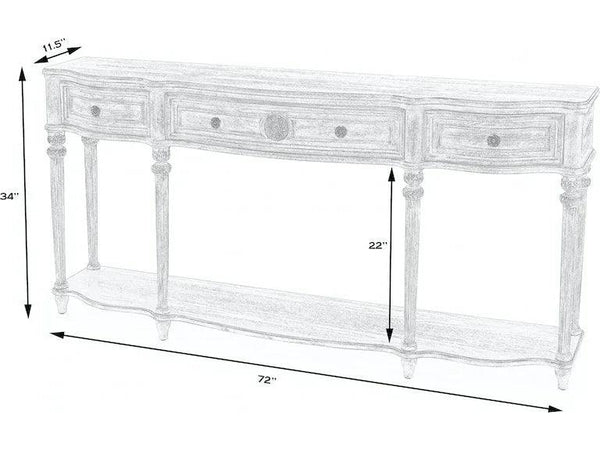 Peyton Console Table in Gray, Natural - Gifts for You 'n Me