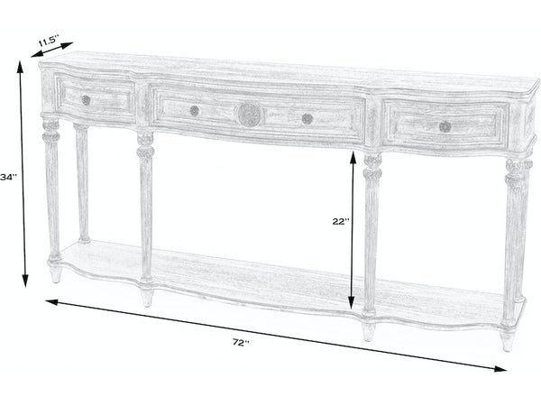 Peyton Console Table in Gray, Natural