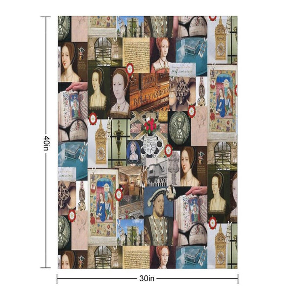 Anne Boleyn Collage Throw Blanket