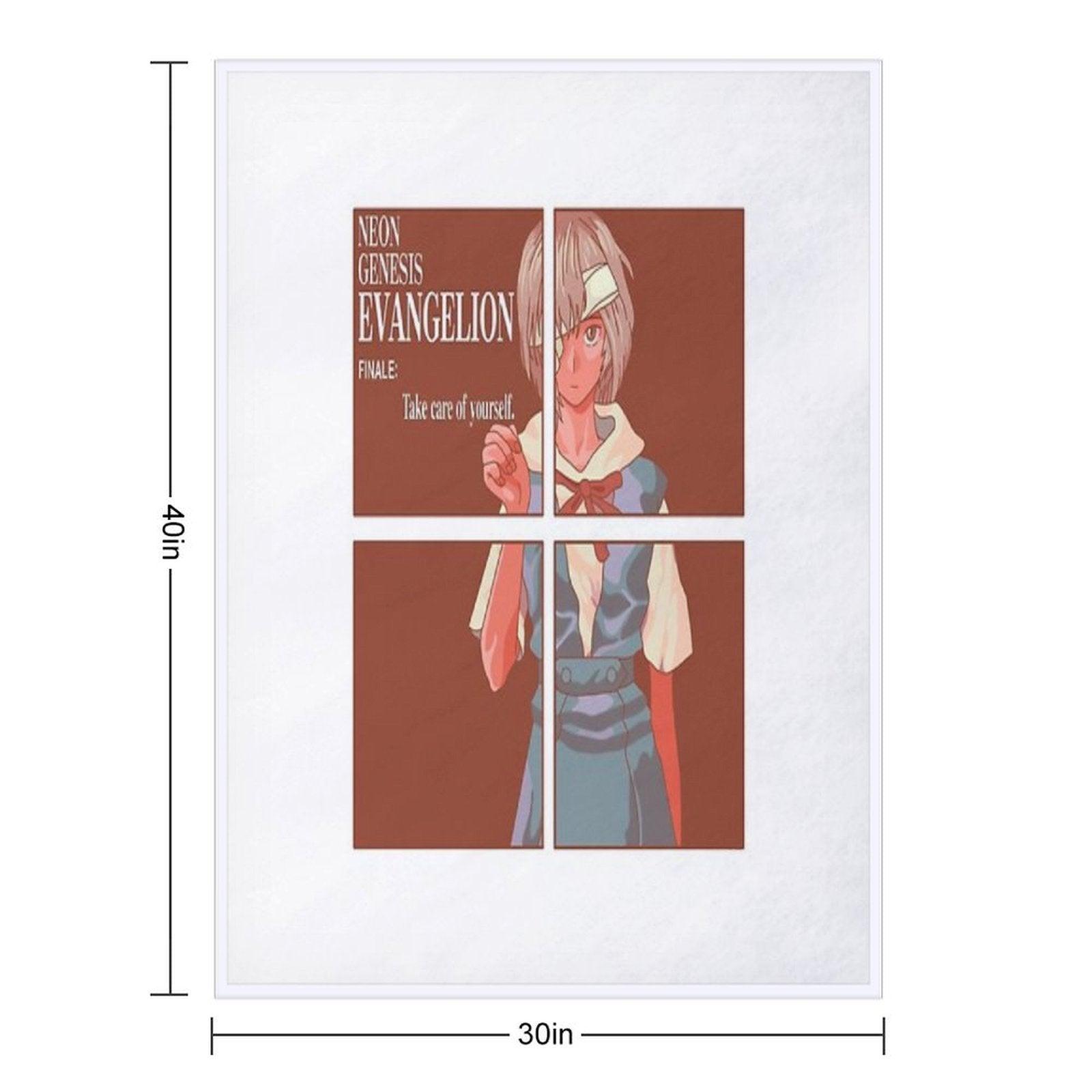 Rei Ayanami Finale Take Care Of Yourself Throw Blanket