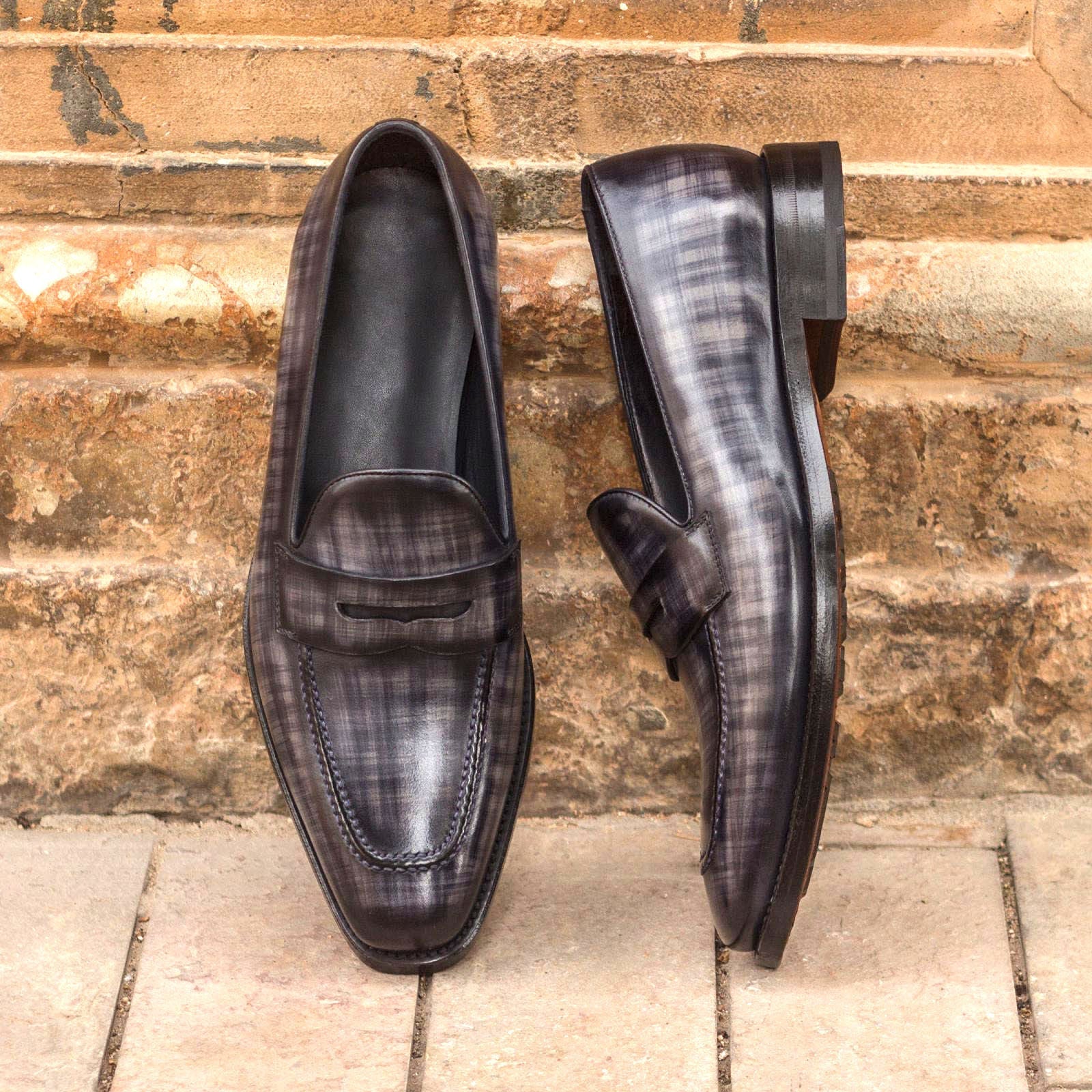 Ramila - Special Patina leather penny loafers for men