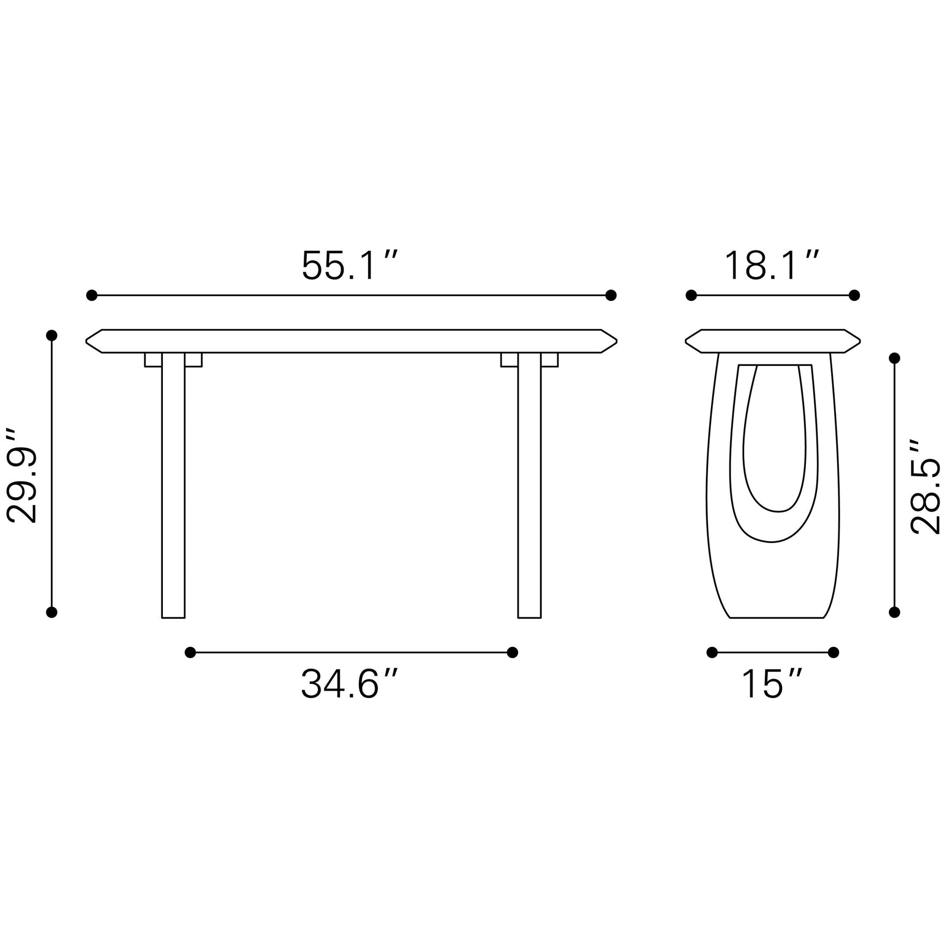 Arasan Console Table Black
