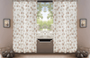 DaDa Bedding Set of 2-Pieces Hint of Mint Dainty Floral Pink Roses Cottage Sheer Window Panel Curtains (JHW3036)