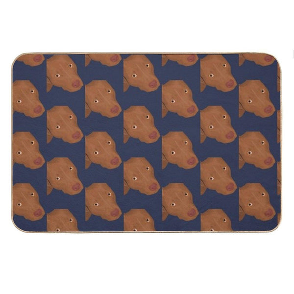 Cute Red Nose Pitbull Portrait - Vector Art Bath Mat