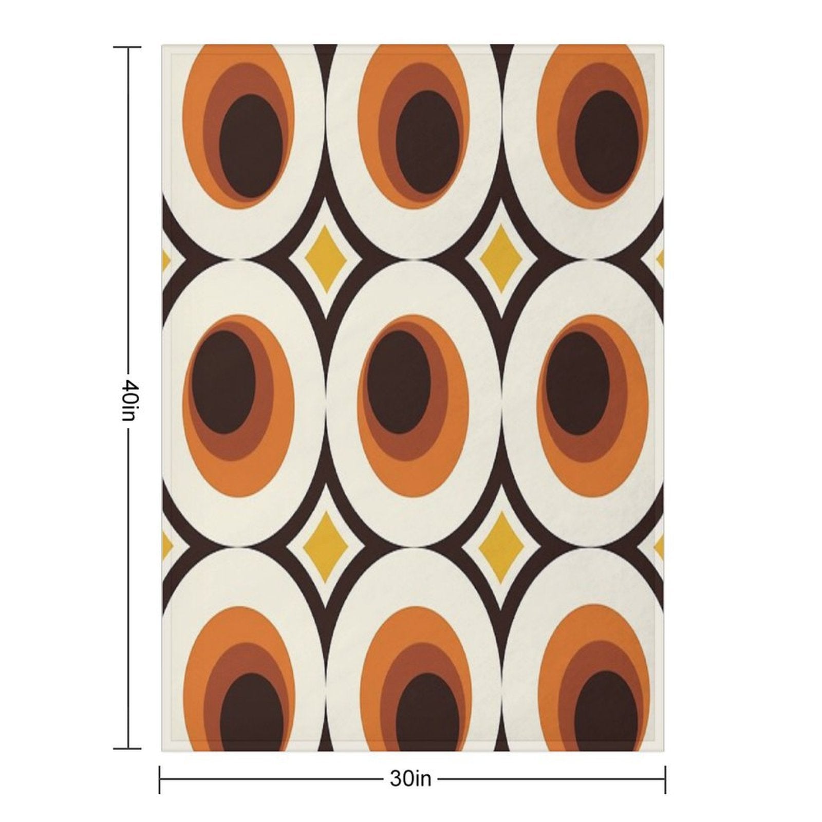 1970s Orange Mid-Century Modern Circle 1 Premium Throw Blanket