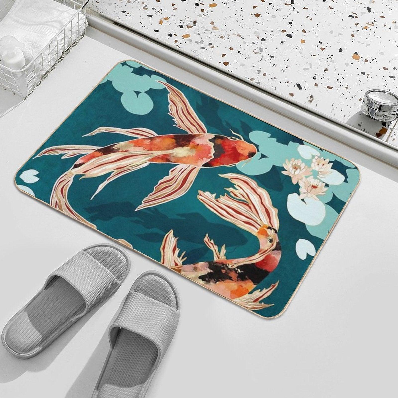 Metallic Koi VII Bath Mat