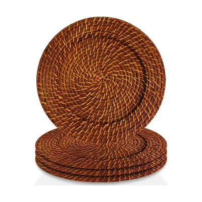 HARVEST RATTAN CHARGER SET OF 4