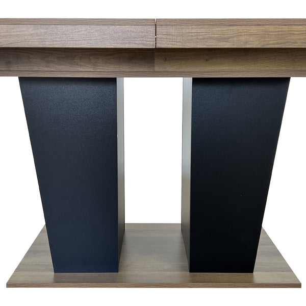 Beige and Brown Extendable Dining Table