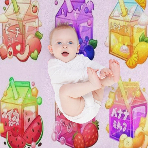 Aesthetic Fruit Carton Collection Velvety-soft Throw Blanket