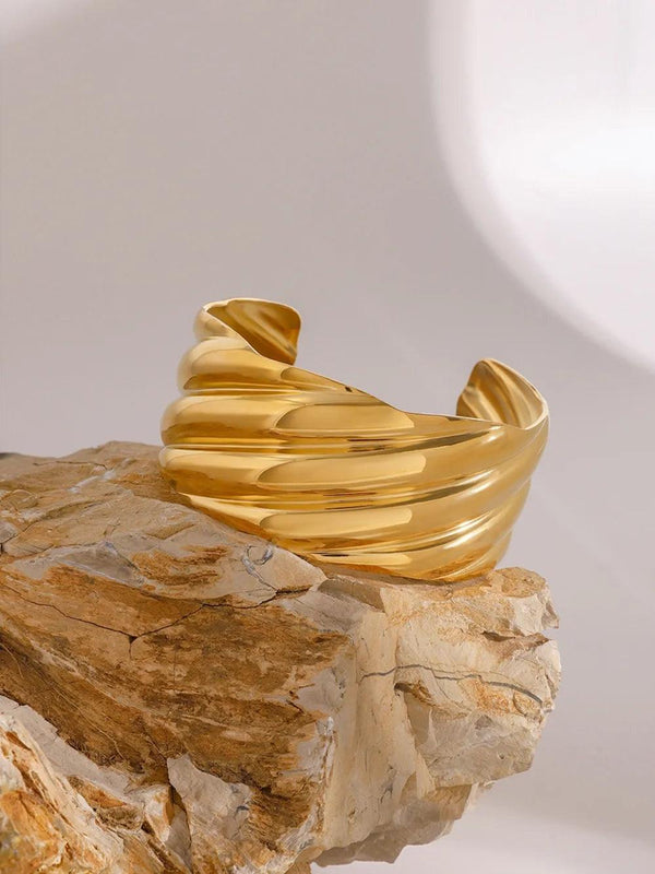 18K Gold-Plated Stainless Steel Open Ring