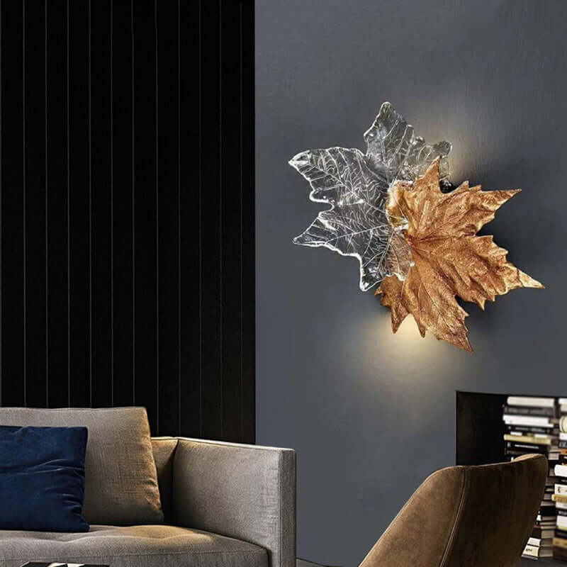 Leaf-shaped Crystal Wall Light
