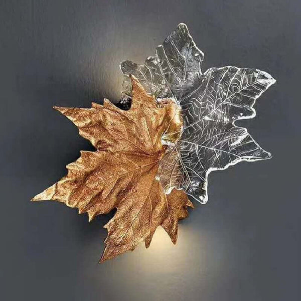 Leaf-shaped Crystal Wall Light