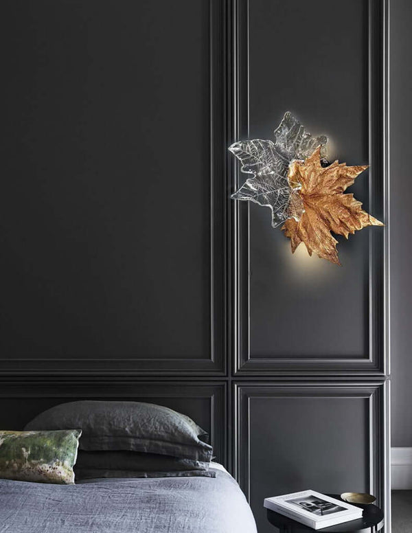 Leaf-shaped Crystal Wall Light