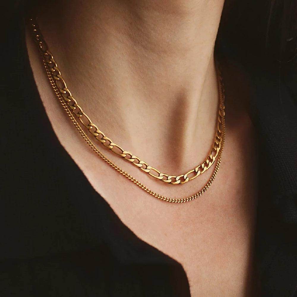 Stainless Steel Double-Layered Necklace for Elegant Style
