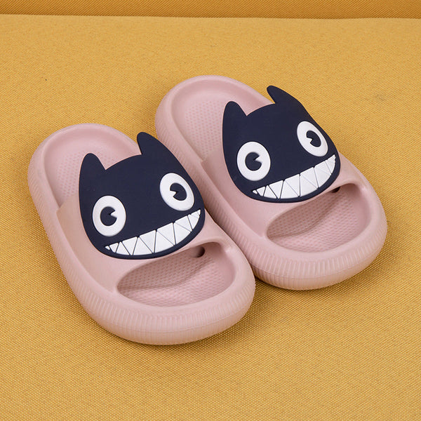 Big-Eyed Black Cat Cartoon Sandals One-Piece Soft Bottom Soft Face Parent-Child Amazon Baby Children's Slippers