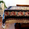 Tache Country Rustic Floral Black Midnight Awakening Tablecloth (3089BL)