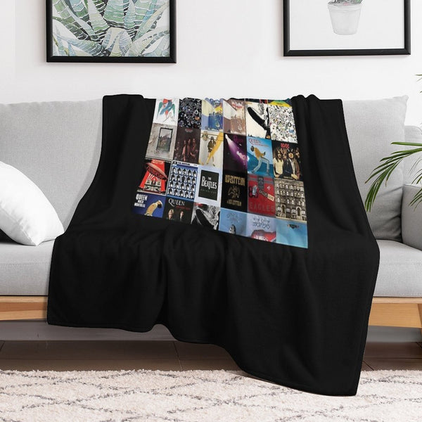 Rock Band Posters Collage Classic T-Shirt Lightweight Throw Blanket