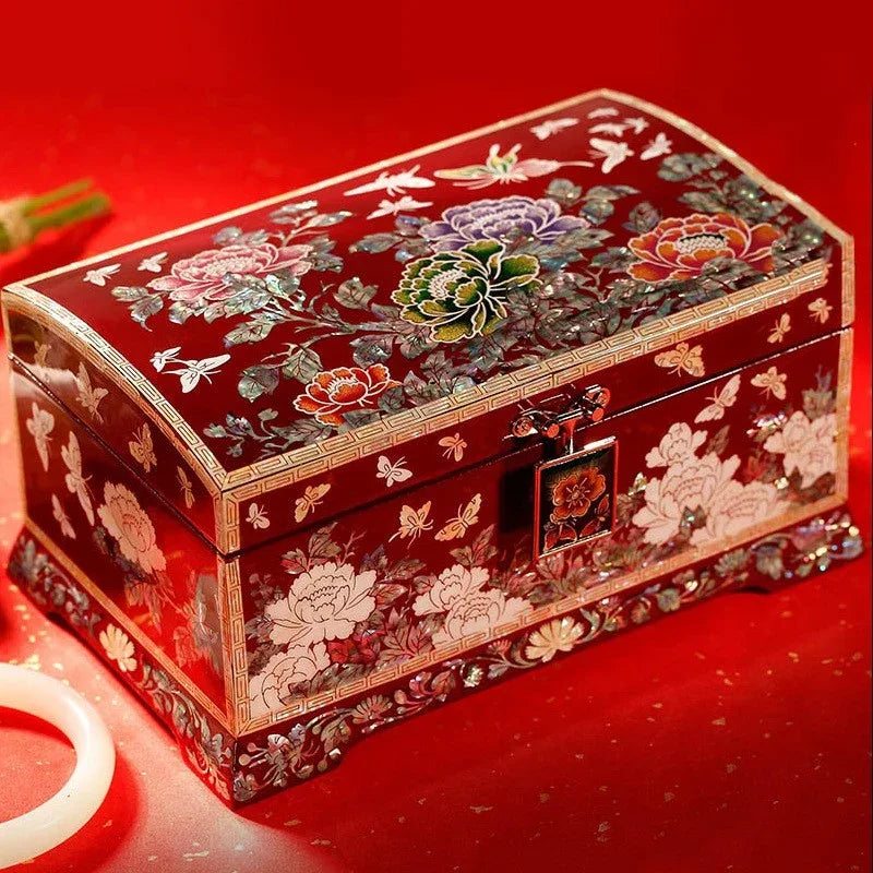 Mother‑of‑Pearl Jewelry Box – Hand‑Inlaid Abalone & Shell (Multiple Designs)