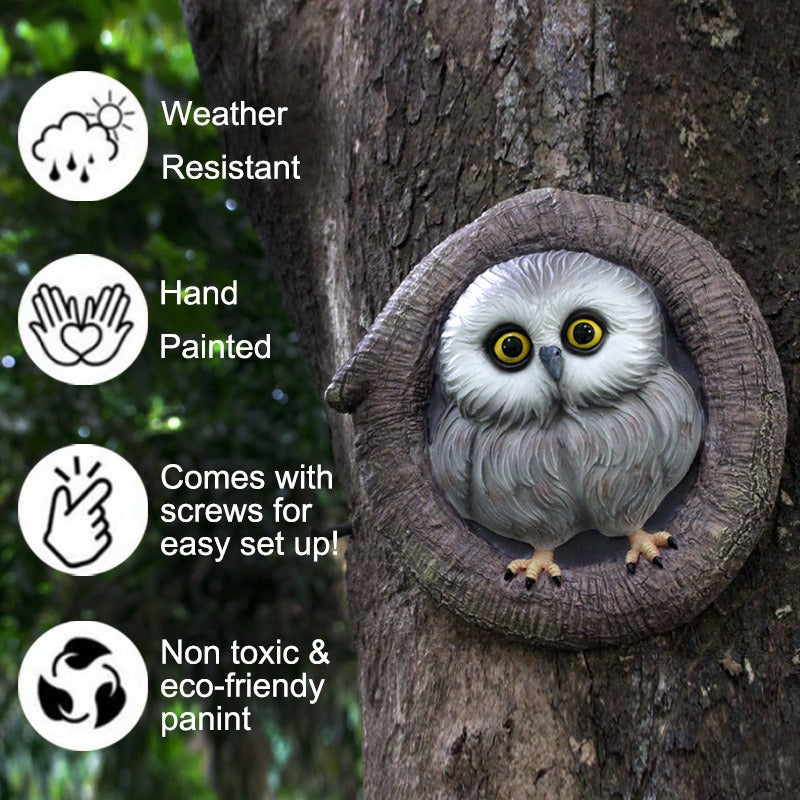Owl pendant resin outdoor garden simulation animal tree hanging