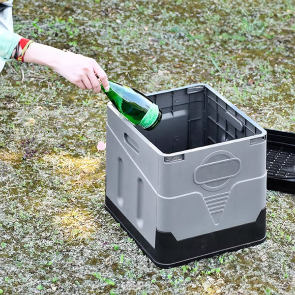 Portable folding camping toilet: adult/child use, self-contained, with lid and seat. V.I.P Digital Presence