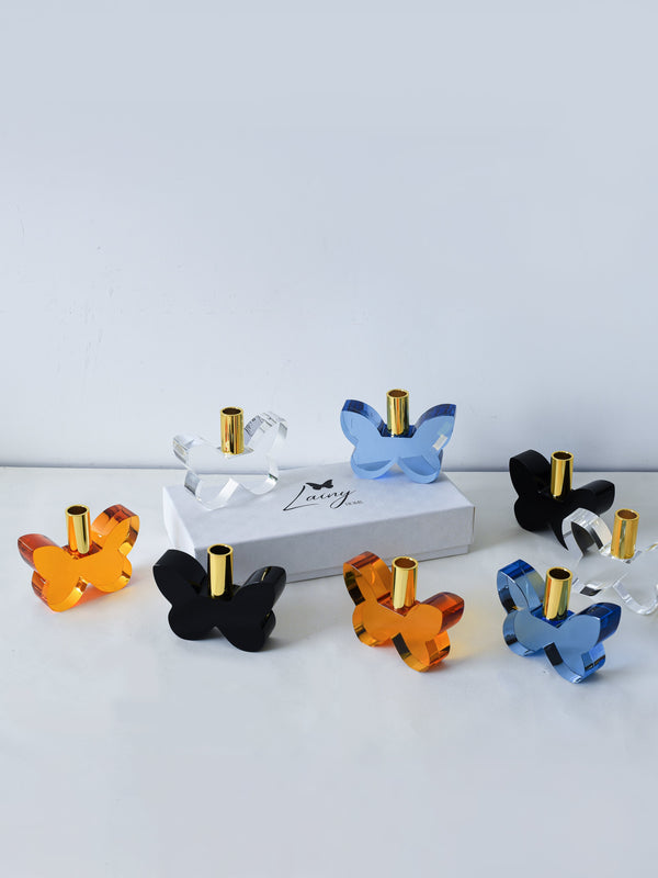 Pair of 3” Butterfly Candleholders