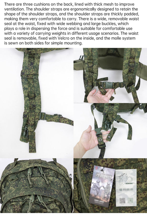 Cold War export: Russian Mammoth B tactical backpack, replica of Russian mountain special forces SPN Beaver 2 assault pack