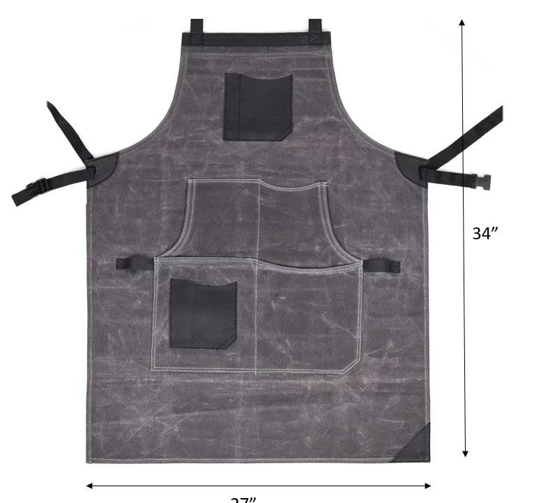 Arucas Leather Canvas Apron - Stress Grey - Gifts for You 'n Me