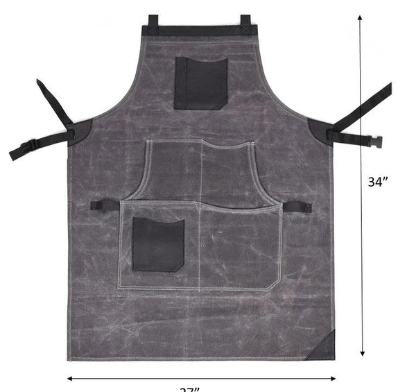 Arucas Leather Canvas Apron - Stress Grey - Gifts for You 'n Me