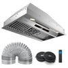 30 Inch Under Cabinet Range Hood with 4 Fan Speeds and Baffles Filters-Silver