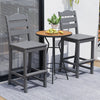 30 Inches Counter Height HDPE Bar Stool with Backrest and Footrest-Gray