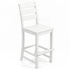 30 Inches HDPE Outdoor Counter Height Bar Stool with Back and Footrest-White