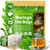 Moringa Leaf Tea Bags, 100% Natural & Pure from Moringa Leaves. Loose Leaf Moringa Herbal Tea. Moringa Leaf Tea. No Sugar, No Caffeine, No Gluten, Vegan - Tea Bags / 30 Tea Bags