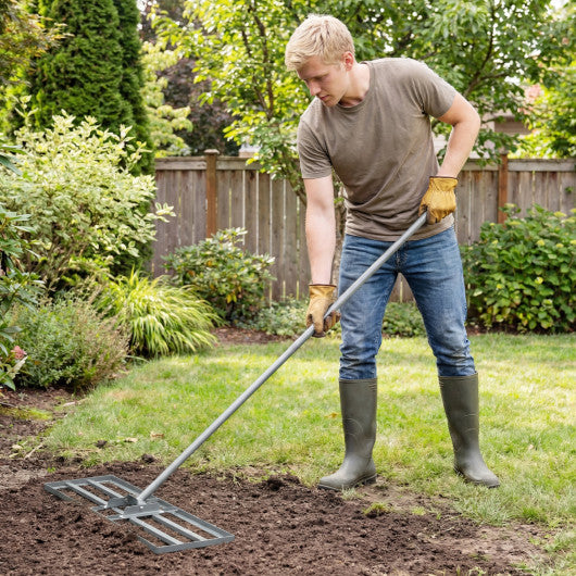 30 x 10 Inch Heavy Duty Lawn Level Tool with 69 Inch Handle-Silver