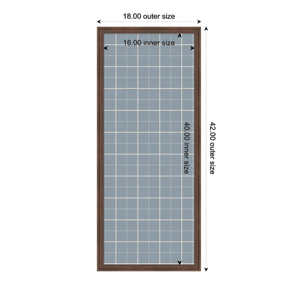 Framed Fabric Pinboard Light Blue Plaid Wall Organization