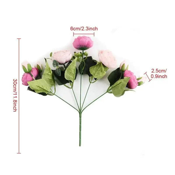 30cm Artificial Silk Peony Flowers Bouquet for Home Decoration -  Faux Christmas Flowers & Wedding Flowers