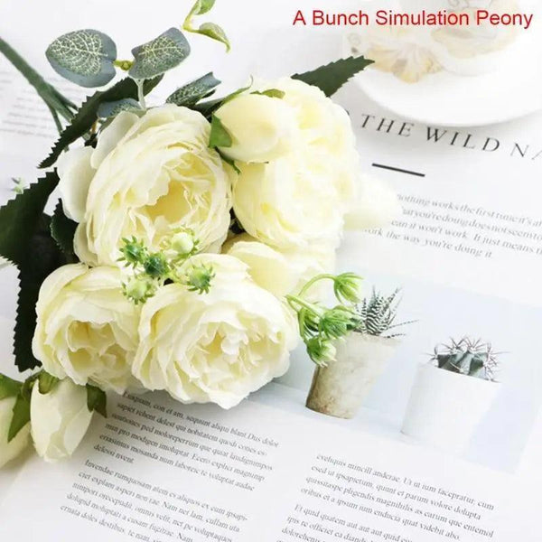 30cm Artificial Silk Peony Flowers Bouquet for Home Decoration -  Faux Christmas Flowers & Wedding Flowers