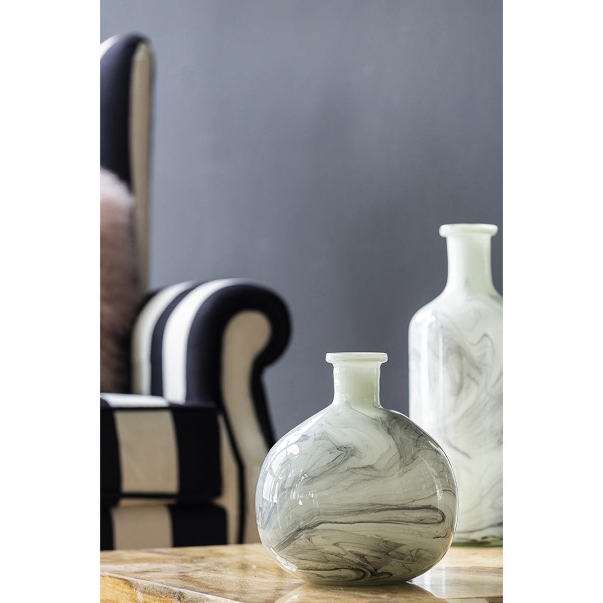 Modern Marble-Inspired Decorative Accent Vase